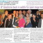 “Dr. B” Gladstone back in saddle for open stage today