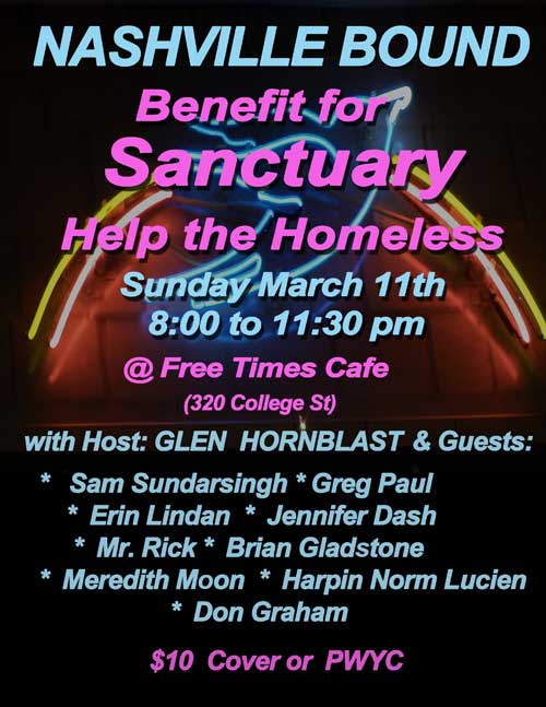Nashville Bound Homeless Benefit March 11 2018